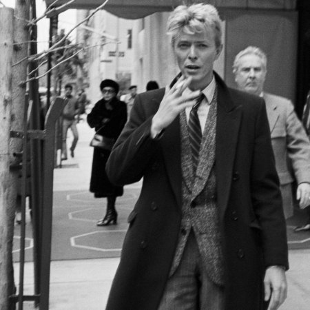 David Bowie outside the Carlyle Hotel, NYC