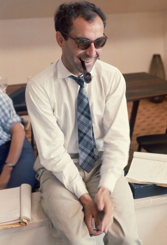 FRANCE - CIRCA 1963: Jean Luc Godard in France in 1963 - Jean Luc Godard during the shooting of "Le Mepris". (Photo by Jean-Louis SWINERS/Gamma-Rapho via Getty Images)