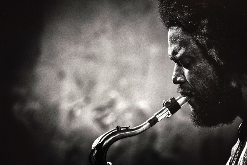 Kamasi Washington performing at AOL Studios on August 25, 2015 in New York City. (Grant Lamos IV/Getty Images)