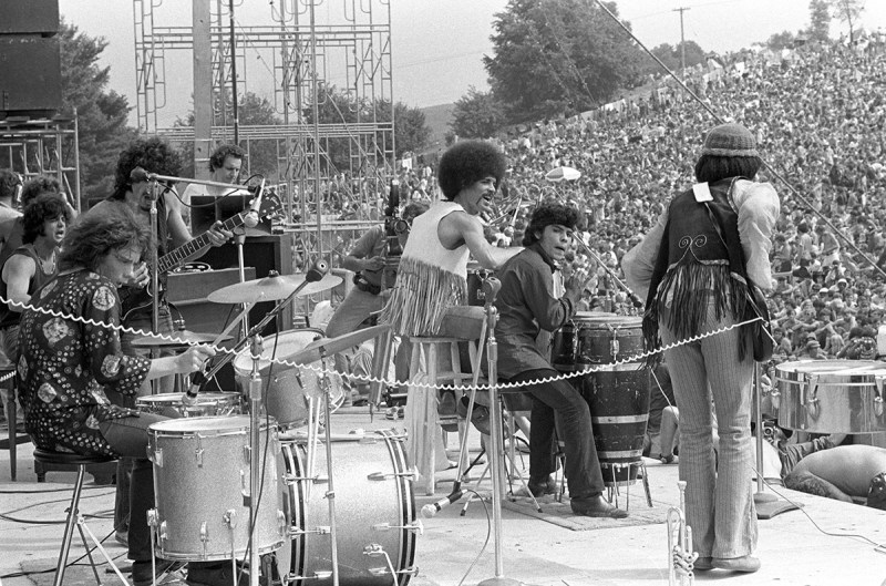 PIC BY BARON WOLMAN / CATERS NEWS - (PICTURED:Santana, Woodstock, Bethel, 1969) - Legendary music photographer Baron Wolman has released a collection of iconic photographs in time for Woodstocks 47th anniversary. To mark the hippie festival, the rock photojournalist is showcasing a retrospective of his career from the Rolling Stone Magazines archive - including an unseen shot of Janis Joplin, taken in 1968. Other famous photographs on display in Mr Musichead Gallery include 300,000 Strong, which was taken during The Woodstock Festival, August 1969. SEE CATERS COPY