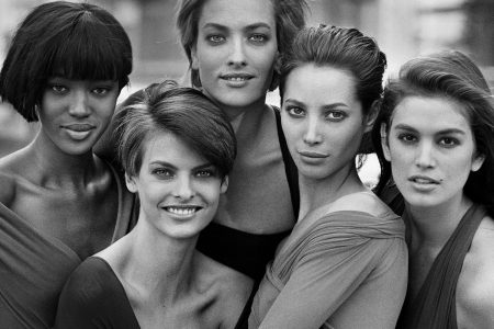 Naomi Campbell, Linda Evangelista, Tatjana Patitz, Christy Turlington & Cindy Crawford, New York, 1990  (Courtesy of Peter Lindbergh, Paris / Gagosian Gallery)