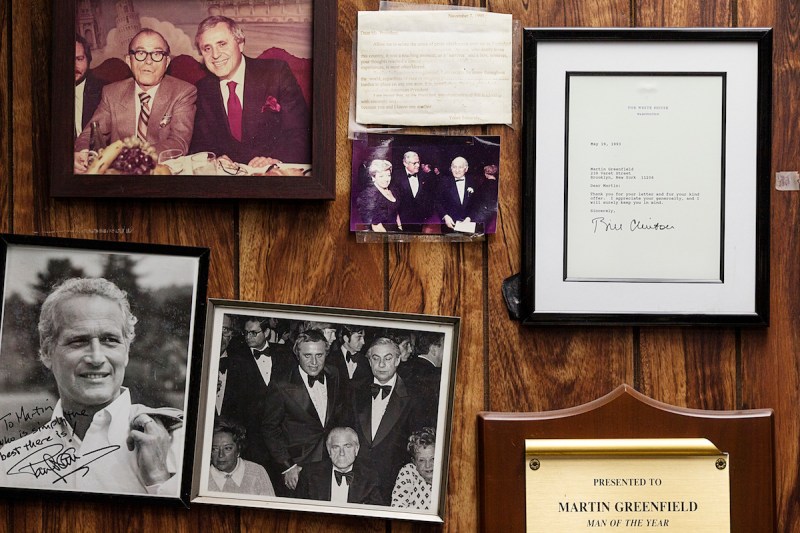 Brooklyn, New York - October 10, 2012: The walls of Martin Greenfield's office are lined with photos and letters from past and current high profile clientele. Greenfield's office was photographed at Martin Greenfield Clothiers in Brooklyn, NY on Wednesday October 10, 2012. (Photo by Joseph Victor Stefanchik for The Washington Post via Getty Images)