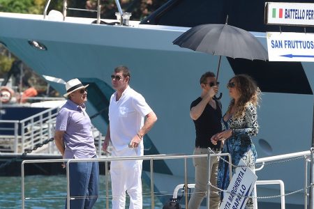 PORTOFINO, ITALY - JUNE 26:  Mariah Carey, James Packer and Kerry Stokes are seen on June 26, 2015 in Portofino, .  (Photo by Photopix/GC Images)