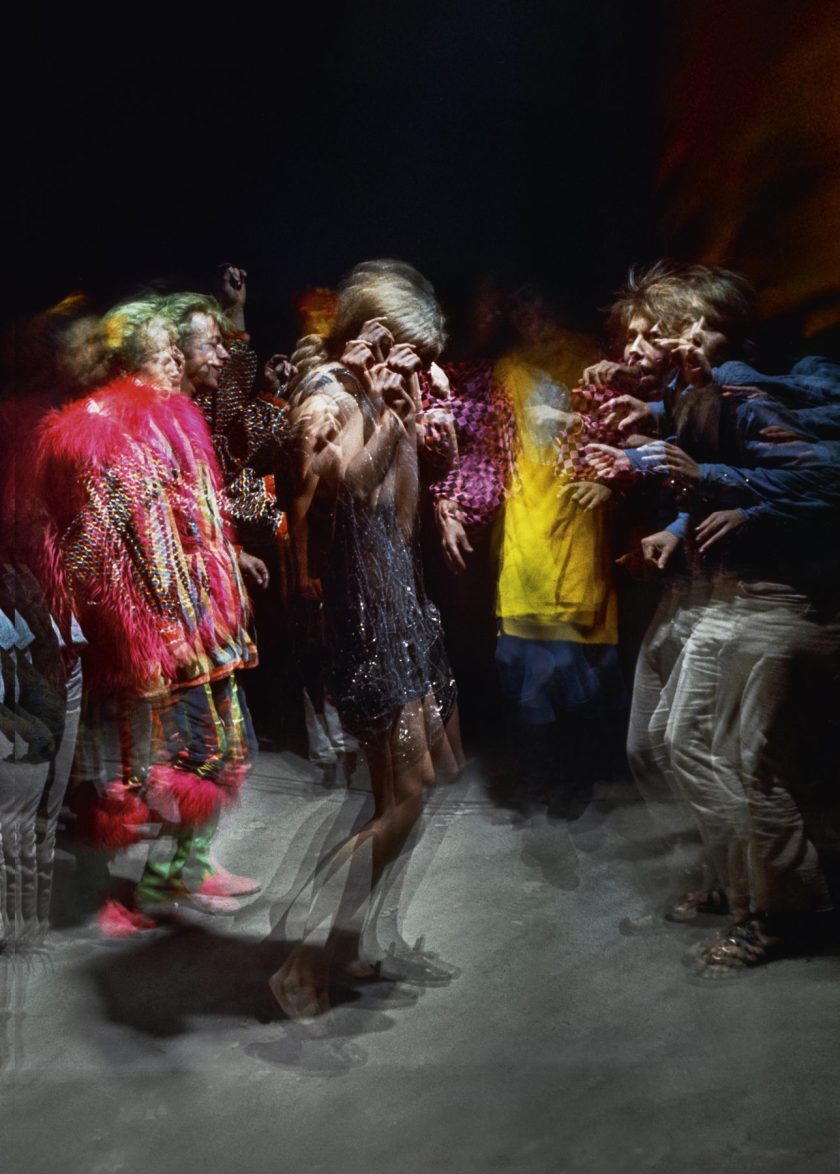 Hollywood Acid Test, February 25, 1966. The psychedelic movement was the invention of the acid test events, where live music, movies, “audioptics,” and the “stroboscopic ballet machine” were standard features. The costumed revelers dancing into the small hours of the night endures as one of Schiller’s most iconic images from his coverage of the LSD scene and was featured on the cover of the Capitol Records LP of the same name and year. (Lawrence Schiller/Polaris Communications Inc.)