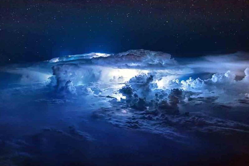 Thunderstorms light up the insides of clouds.(Christiaan van Heijst Daan Krans/Caters News)