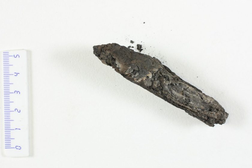 The charred Ein-Gedi scroll discovered in 1970 was too fragile to unwrap (Courtesy of the Leon Levy Dead Sea Scrolls Digital Library)