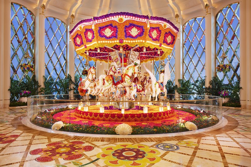 The flower-studded carousel (Wynn Resorts)