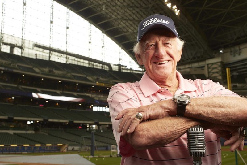 Baseball: Closeup portrait of Milwaukee Brewers radio announcer Bob Uecker posing during photo shoot at Miller Park. Milwaukee, WI 6/22/2013 CREDIT: Todd Rosenberg (Photo by Todd Rosenberg /Sports Illustrated/Getty Images) (Set Number: X156688 TK1 R1 F21 )