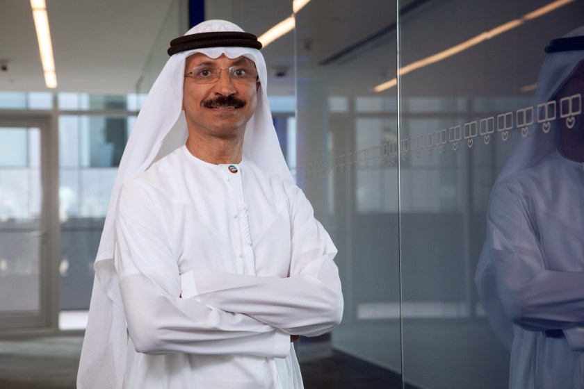 Sultan Ahmed Bin Sulayem, chief executive officer of DP World Ltd., poses for a photograph following a Bloomberg Television interview in Dubai, United Arab Emirates, on Sunday, May 1, 2016. (Razan Alzayani/Bloomberg via Getty Images)