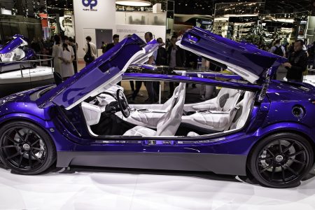 Presentation of the Green Lord Motors G4 concept during the Paris Motor Show on October 5, 2016 in Paris, France. (Bernard Menigault/Corbis via Getty Images)