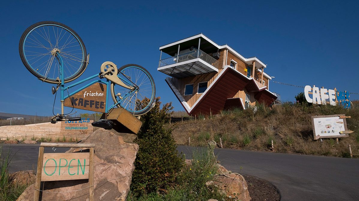 WERTHEIM, GERMANY - SEPTEMBER 7:  The house of the Toppels family is an attraction where everything is upside down, also on the inside, on September 7, 2016 in Wertheim, Baden-Wuerttemberg, Germany. The  experience challenges visitors to see and feel the world with different eyes.  (Michel Porro/Getty Images)