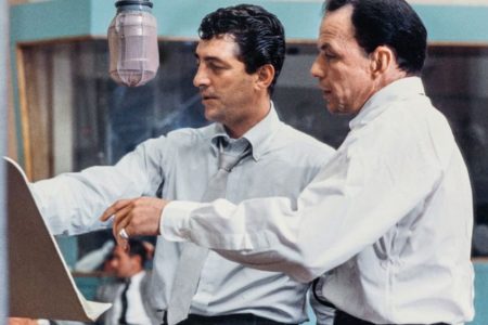 Frank Sinatra and Dean Martin at the sessions for Martin’s Sleep Warm LP. (Taschen)