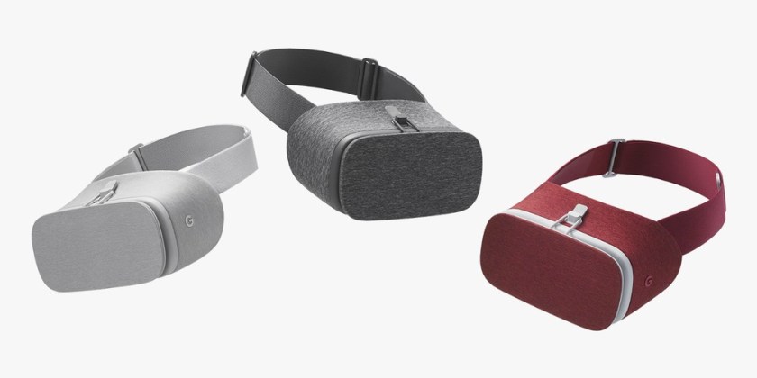 View headsets are made of soft cloth, purportedly inspired by casual clothes. Daydream View bundled with a controller device will be available in November, priced at $79. (Courtesy Google)