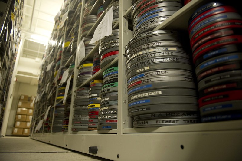 Films rest in just one of the many vaults at the Library of Congress Packard Campus for Audio Visual Conservation in Culpeper, VA, February 10, 2011, which houses 6.3 million collection items (1.2 million moving image, 3 million recorded sound, 2.1 supporting scripts, posters, photos, etc.). Packard Campus of the National Audio-Visual Conservation Center is a state-of-the-art facility where the Library of Congress acquires, preserves and provides access to the worlds largest and most comprehensive collection of films, television programs, radio broadcasts, and sound recordings. AFP PHOTO/Jim WATSON (Photo credit should read JIM WATSON/AFP/Getty Images)