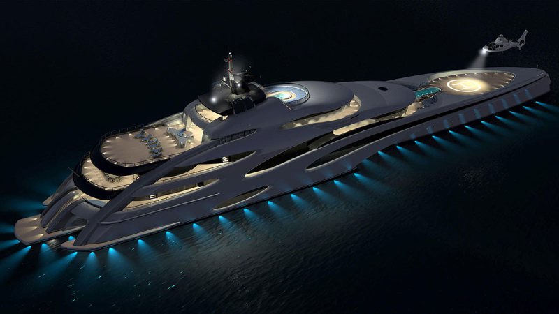 120m trimaran concept (Yacht Harbour)