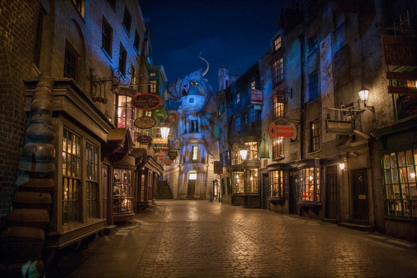 Located in the Universal Studios Florida theme park, The Wizarding World of Harry Potter - Diagon Alley will feature shops, dining experiences and the next generation thrill ride, Harry Potter and the Escape from Gringotts. The new immersive area will double the size of the sweeping land already found at Universals Islands of Adventure. (Ken Kinzie/Universal Orlando Resort via Getty Images)