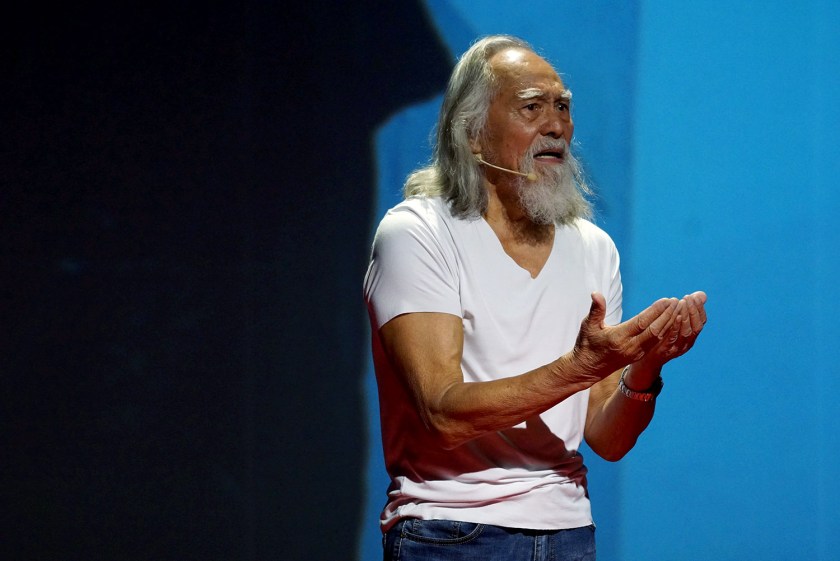 SHANGHAI, CHINA - AUGUST 23: (CHINA OUT) Drama actor and model Deshun Wang attends a forum on August 23, 2015 in Shanghai, China. Deshun Wang began his acting career at the age of 24, after working as a "living sculptures" for many years, he began getting more work in television and film. He became well-known to the public when he walked during the 2015 Beijing International Fashion Week. (Photo by VCG/VCG via Getty Images)