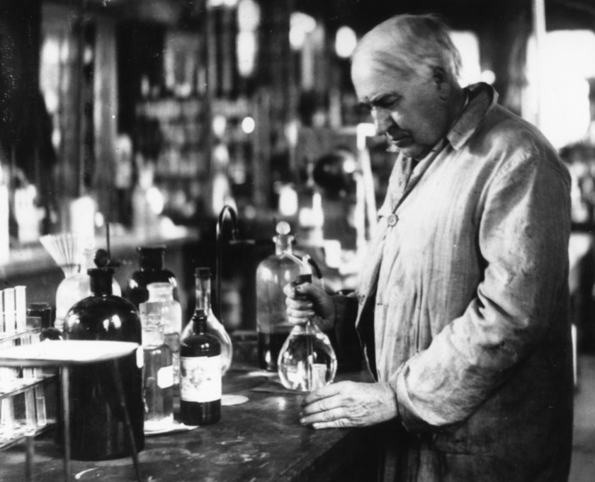 American inventor Thomas Edison at work in his laboratory in 1917. (Keystone/Hulton Archive/Getty Images)