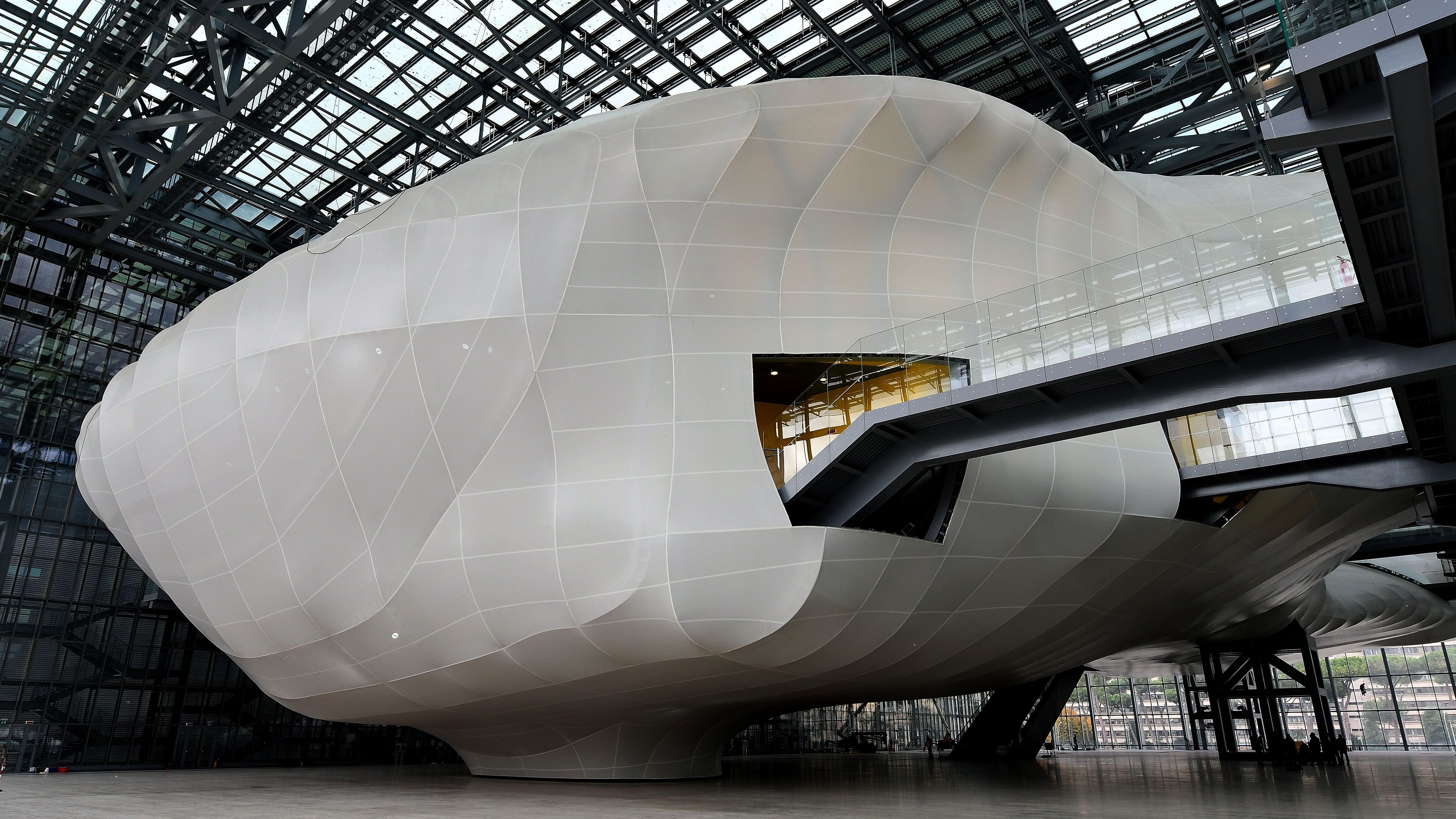 A picture shows the new Rome's Convention center named "The cloud" ("La Nuvola" in Italian) designed by Italian architect Massimiliano Fuksas on October 19, 2016 in the Eur business district in Rome. The congress center was inaugurated on October 29, 2016. (Alberto Pizzoli/AFP/Getty Images)