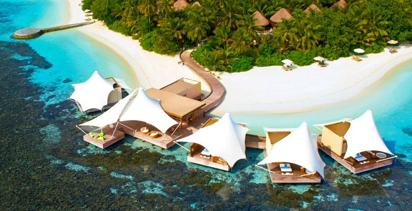 An aerial view of the Away Spa (Courtesy W Maldives)