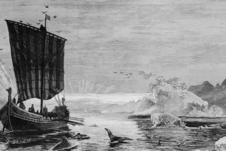 Discovery pf Greenland by Eric the Red. Illlustration by Carl Rasmussen
 (Mansell/The LIFE Picture Collection/Getty Images)