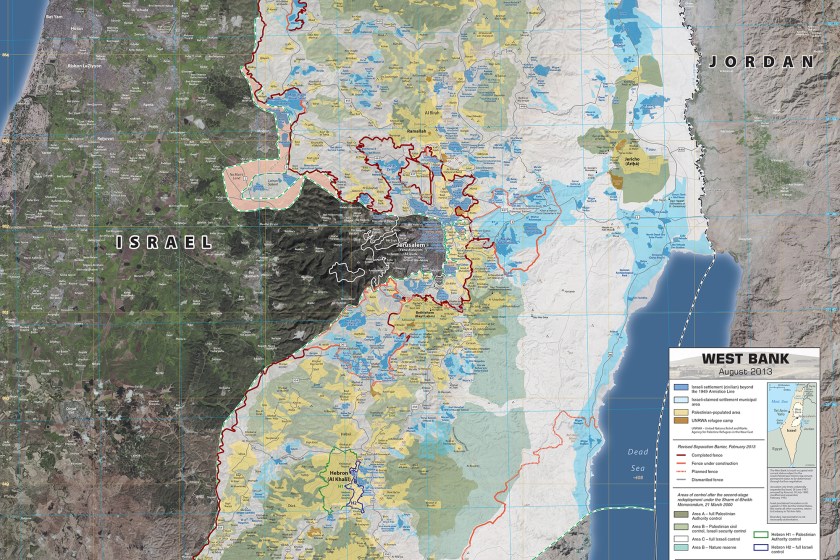 West Bank Reference Map, Circa 2013. (Central Intelligence Agency)