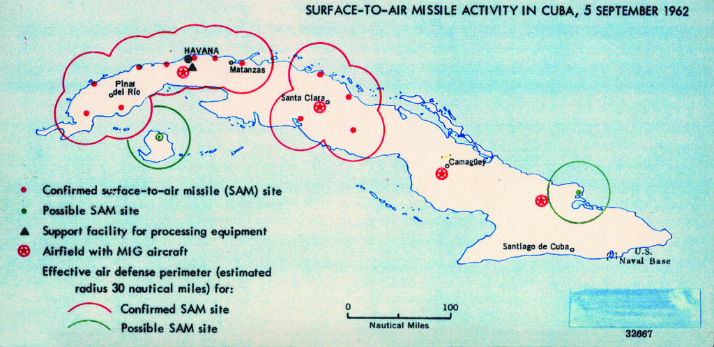 One of the many maps the United States relied on to de-escalate the Cuban Missile Crisis in 1962. (Central Intelligence Agency)