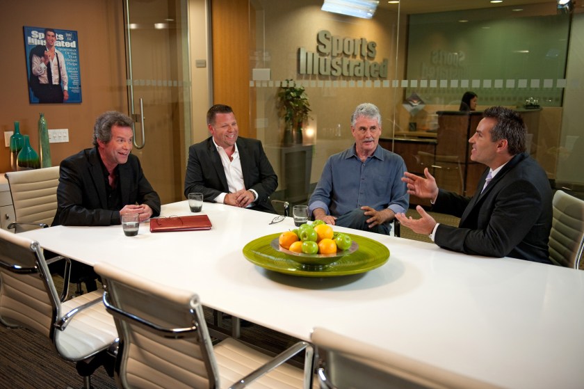 Kurt Warner with Sports Illustrated executives (Colleen Hayes/USA Network/NBCU Photo Bank via Getty Images)