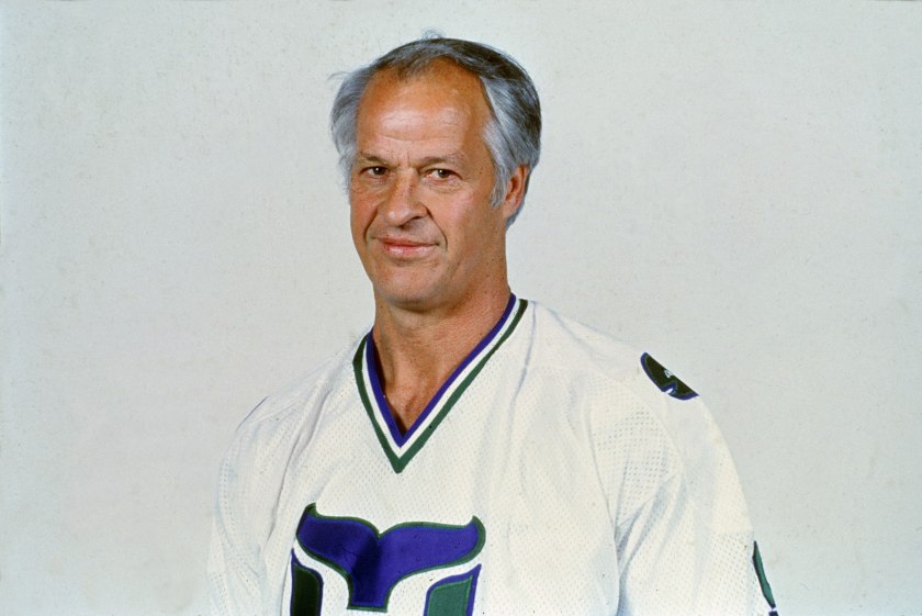 Gordie Howe #9 of the Hartford Whalers poses for a portrait in January, 1980 in Hartford, Connecticut. (Bruce Bennett Studios/Getty Images)