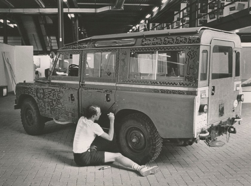 1971 Land Rover Series III 109 Station Wagon, nicknamed the "Defender" (Keith Haring Foundation/Petersen Automotive Museum)