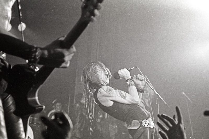 NEW YORK - OCTOBER 27: Axl Rose of Guns 'n' Roses performs in concert at the Ritz on February 2, 1988 in New York City. (Photo by Larry Busacca/WireImage)