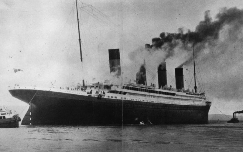 The ?1,500,000 luxury White Star liner 'Titanic', which sank on its maiden voyage to America in 1912, seen here on trials in Belfast Lough.