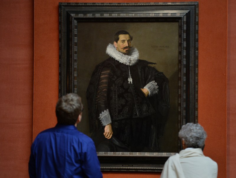 Museum patrons look at Frans Hals' "Portrait of Jacob Olycan" (Stan Honda/AFP/Getty Images)