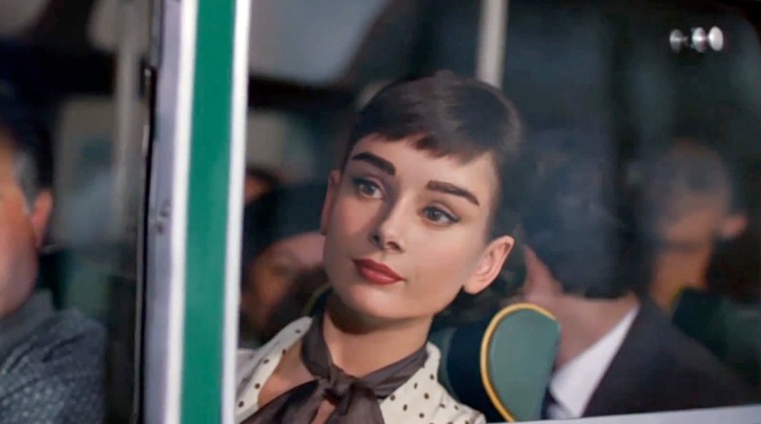 A computer generated Audrey Hepburn appearing in a 2013 Galaxy chocolate commercial (Mars)