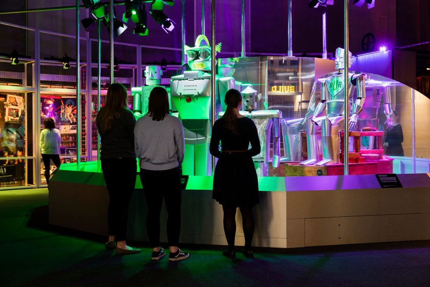 Visitors in the Dream section of the Robots exhibition (Plastiques Photography, courtesy of the Science Museum)