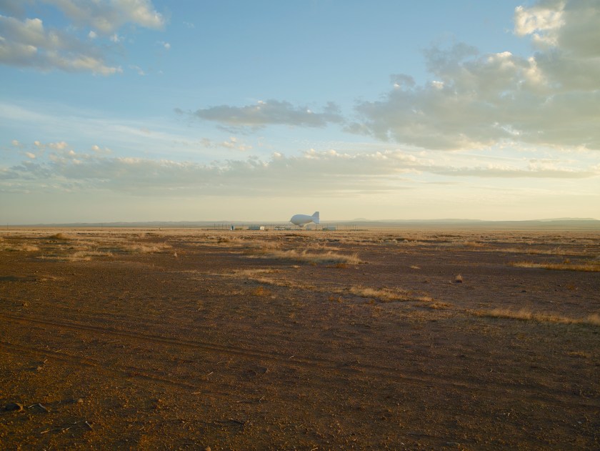 Surveillance blimp, Marfa, Texas in 2013. (Richard Misrach, Courtesy Fraenkel Gallery, Pace/MacGill Gallery, and Marc Selwyn Fine Art)