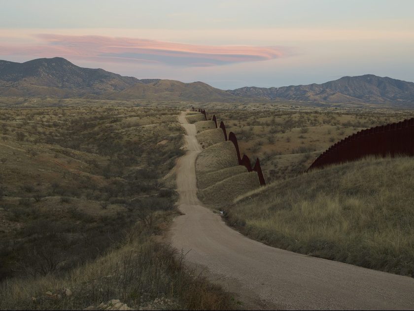 Wall, east of Nogales, Arizona in 2015. (Richard Misrach, Courtesy Fraenkel Gallery, Pace/MacGill Gallery, and Marc Selwyn Fine Art)