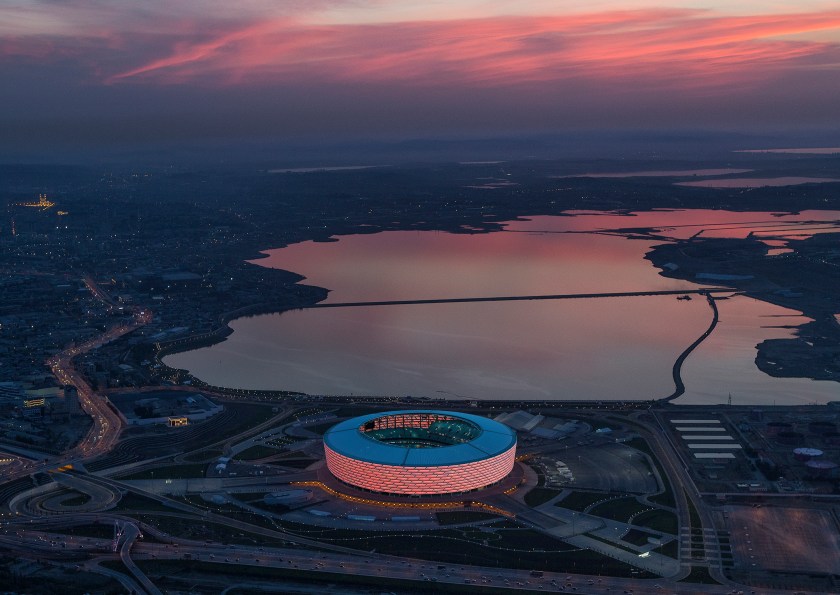 Baku National Stadium, designed by ROSSETTI with Heerim Architects, in Azerbaijan. (Victor Romero)