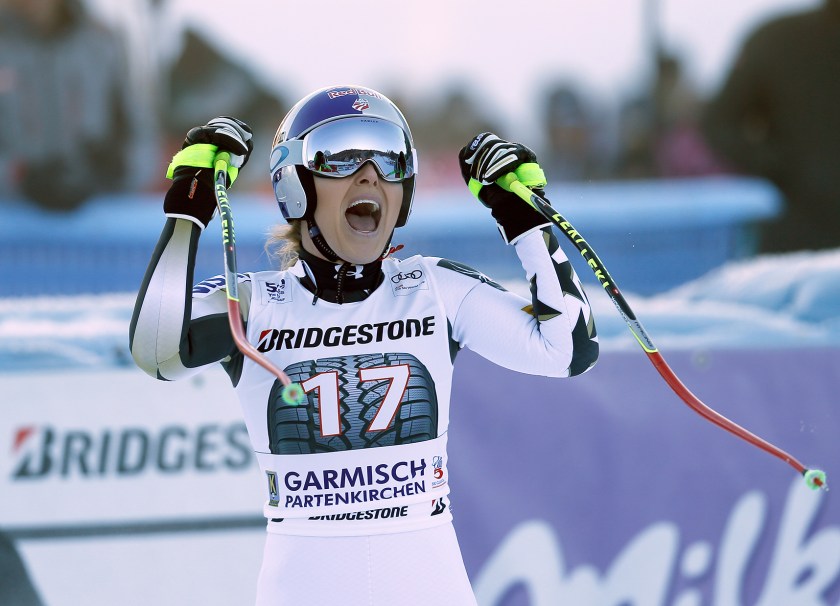 Lindsey Vonn seen at the FIS Alpine Skiing Downhill World Cup in Garmisch Partenkirchen, Germany on January 21st, 2017. (Erich Spiess/ASP/Red Bull Content Pool)