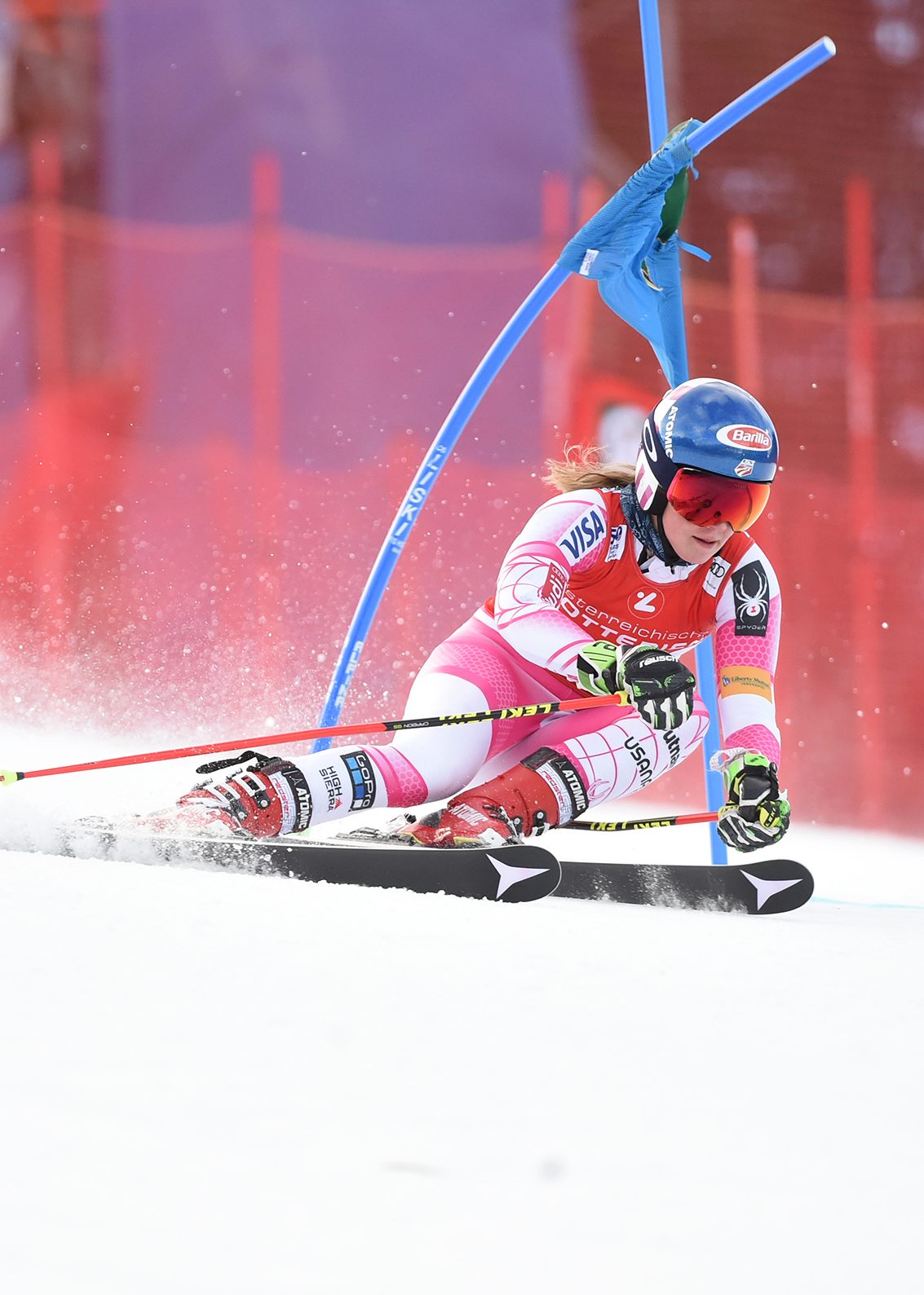 Mikaela Shiffrin performs at the FIS Alpine Skiing World Cup in Semmering, Austria on December 27, 2016. (Erich Spiess/ASP/Red Bull Content Pool)