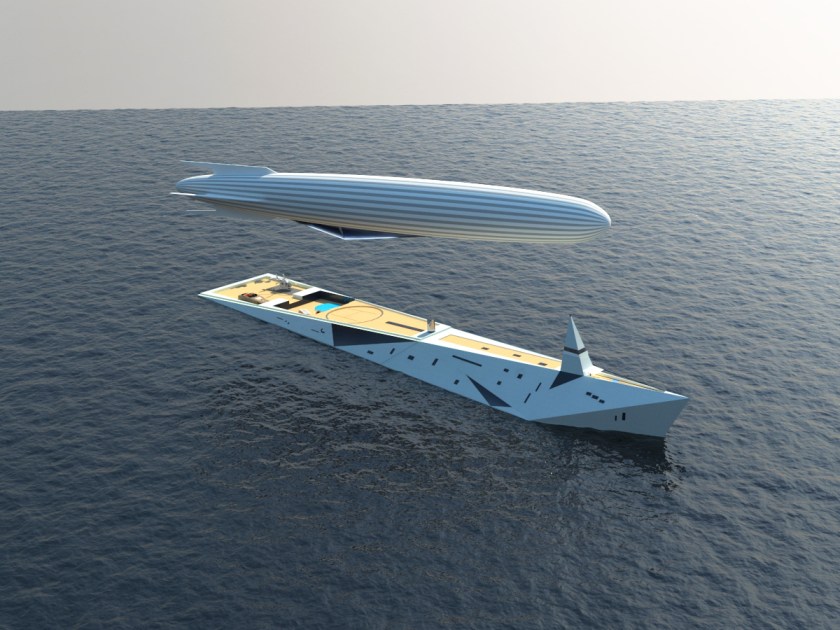 Superyacht Doubles as Zeppelin Terminal