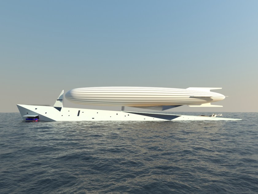 Superyacht Doubles as Zeppelin Terminal