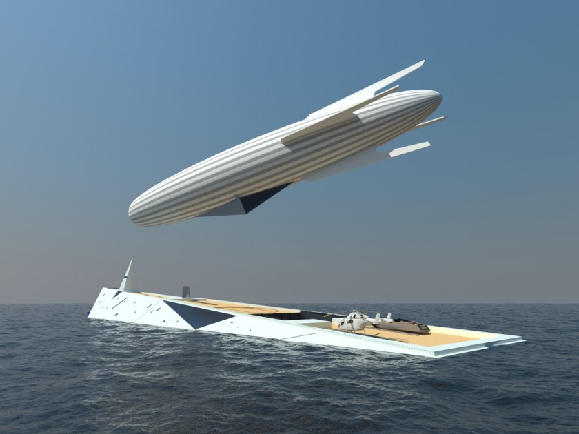 Superyacht Doubles as a Zeppelin Terminal