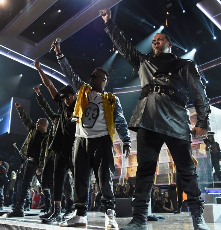 A Tribe Called Quest performs onstage during The 59th GRAMMY Awards (Kevin Mazur/Getty Images for NARAS)