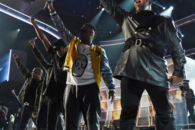 A Tribe Called Quest performs onstage during The 59th GRAMMY Awards (Kevin Mazur/Getty Images for NARAS)