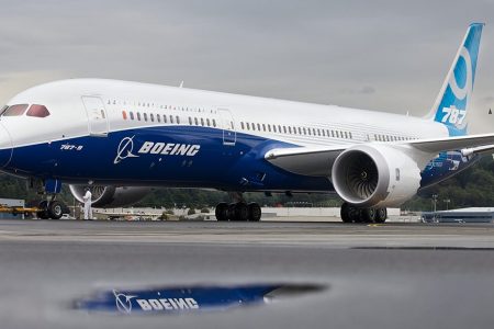 SEATTLE, WASHINGTON  - SEPTEMBER 17: A Boeing 787-9 Dreamliner taxis after concluding its first flight September 17, 2013 at Boeing Field in Seattle, Washington. The 787-9 is twenty feet longer than the original 787-8, can carry more passengers and more fuel. (Stephen Brashear/Getty Images)