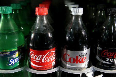 Coca Cola products are displayed in a cooler at Marina Supermarket on July 22, 2014 in San Francisco, California. (Justin Sullivan/Getty Images)