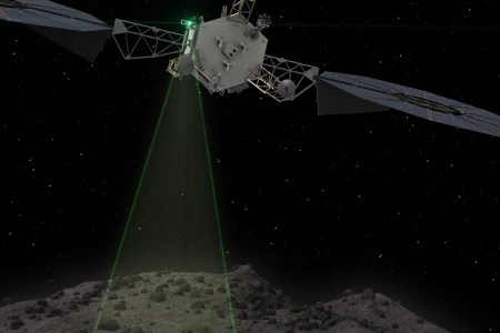 The Asteroid Redirect Vehicle conducts one of the 1 km fly-bys that are used to characterize and image the asteroid with a resolution of up to 1 cm.(NASA)