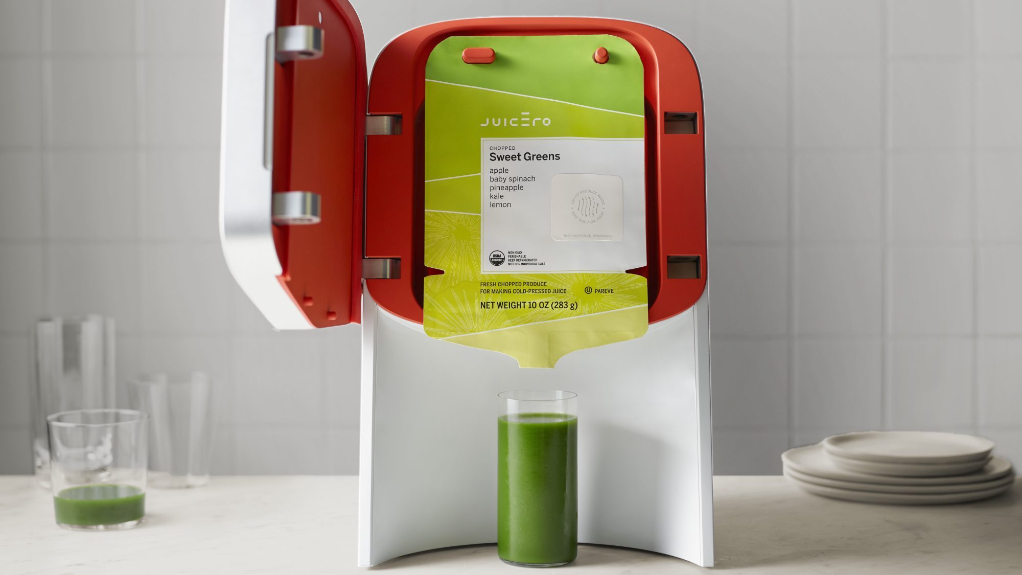 Juicero, the "smart" cold-press juicer (Juicero)