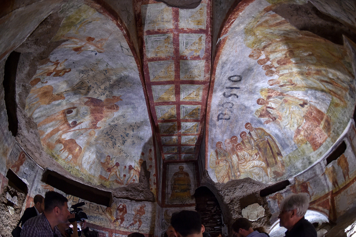 Restored fresco in Santa Domitilla